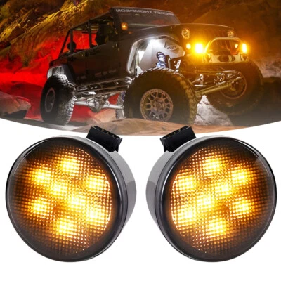 For Jeep Wrangler JK JKU 2007-2018 Front LED Turn Signal Lights Blinkers Parking - Изображение 1 из 4