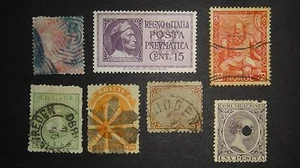 SEVEN 7 ANTIQUE 1890 NED. INDIE AND OTHERS POSTAGE POST USED STAMPS  - Picture 1 of 6