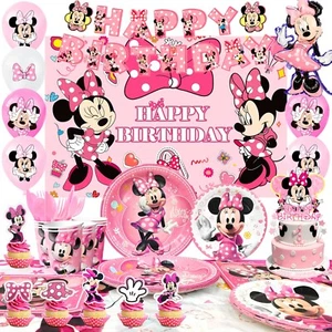 Minni Mouse Partygeschirr Geburtstag,113 pcs Minnie Mouse Geburtstagsdeko Set - Bild 1 von 10