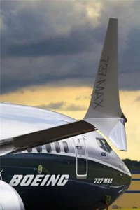 BOEING 737 MAX 8 JET FLUGZEUG GLÄNZEND POSTER BILD FOTO BANNER DRUCK 7 9229 - Bild 1 von 1