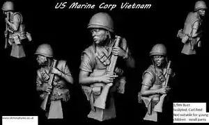 SK Miniatures USMC US Marine con Blooper Vietnam 1/9th kit sin pintar CARL REID - Imagen 1 de 3