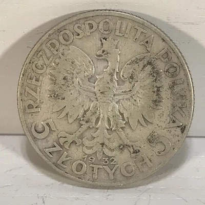 Polonia 1932 Moneda 5 Zlotys PLATA CON ENVÍO GRATUITO A Foto 1 de 2