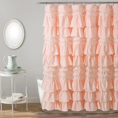 Kemmy Shower Curtain Blush Pink - Lush Décor - Image 1 of 3
