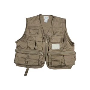 Ausable Men's Large Fly Fishing Vest Khaki Tan Utility Multi Pocket Cargo Fish - Picture 1 of 6