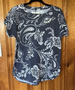 Camisa floral de cachemira gris cupio para mujer talla pequeña holgada  - Imagen 1 de 3