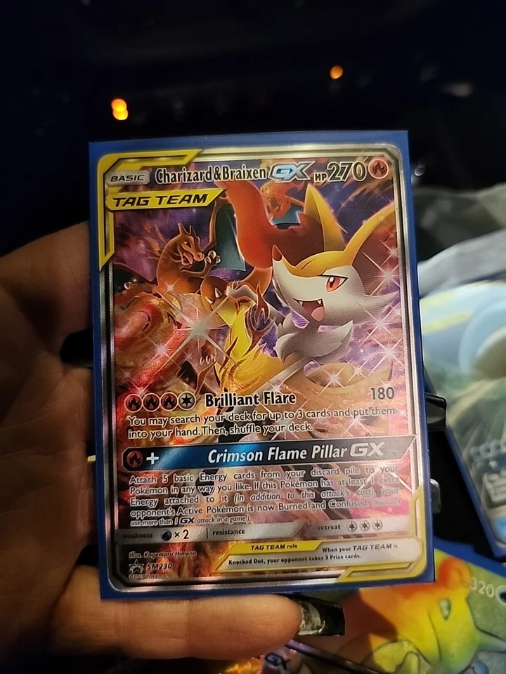 Pokemon TCG Charizard & Braixen GX Tag Team SM230 Sun & Moon Black Star Promo NM - Image 1 of 1