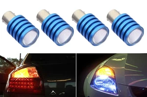 4pc 1156 1073 1159 LED 7W  Yellow Fit Rear Turn Signal Light Bulbs Lamp L123 - Bild 1 von 9