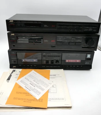 JVC T-GX2L Synthesizer A-GX1 Amplifier TD-W10 Stereo Double Cassette Deck - Bild 1 von 4