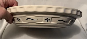 "Plato de pastel crema Longaberger Pottery Woven Traditions, azul Heritage 10""" - Imagen 1 de 7