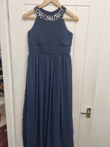 IEFIEL Woman's Navy Ball Gown Dress With Sequined Neck Line, Size 14 - Picture 1 of 8