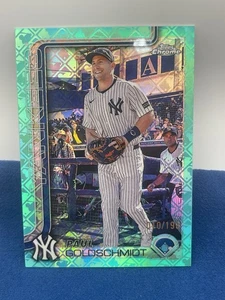 2025 Topps Chrome Aqua LOGOFRACTOR Paul Goldschmidt /199 Yankees #168 Playoffs - Picture 1 of 4