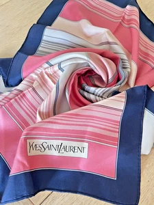 Foulard/Carré/Shawl★Foulard YVES SAINT LAURENT ★hand rolled-40g★Silk SCARF schal - Imagen 1 de 12