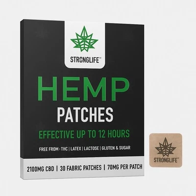 StrongLife Hemp Patches – 30 Fabric Patches – 70mg Per Patch – 2100mg in Total