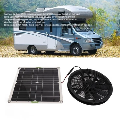 AKLOSIPY Solarpanel-Lüfter Ventilator Mit 10 Zoll Durchmesser 100 W Für - Bild 1 von 4