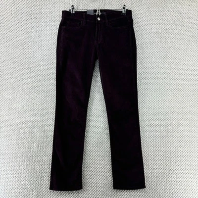 Calça jeans feminina Calvin Klein 6 especiarias veludo borgonha reta slim fit cintura média - Imagem 1 de 4