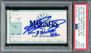 Ken Griffey Jr. Signed 1993 8th Consecutive HR Ticket Stub PSA 5 Sig Mint 9 DNA - Picture 1 of 2