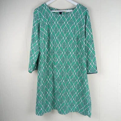 Vestido Vaina Crown & Ivy Mujer Talla 1X Verde Azulado Estampado Geométrico Mangas 3/4 Pullover Foto 1 de 4