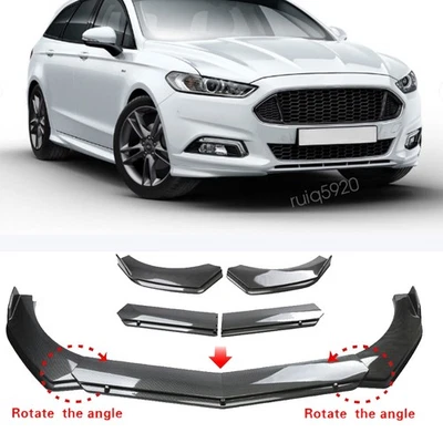 Carbon Fiber Style Front Bumper Lip Splitter Spoiler For Ford Mondeo Fusion Foto 1 de 4