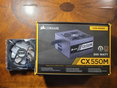 Corsair CX 550W 80 Plus Bronze ATX Modular Power Supply + 1 RGB Fan (Darkrock) - Image 1 of 4