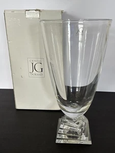 Jarrón de vidrio Cristal d’ Arques Durand Shantung 13” de alto 24 % cristal de plomo raro nuevo en caja - Imagen 1 de 24