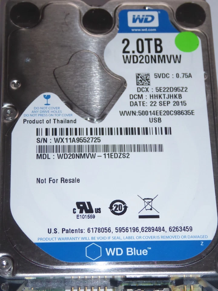 WD20NMVW-11EDZS2 DCM: HHKTJHKB 22 SEP 2015 WD 2TB - Bild 1 von 1