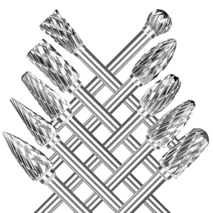 10 Pezzi Frese per Metallo in Carburo Di Tungsteno, Frese Rotanti, Set Di Lime F - Foto 1 di 12