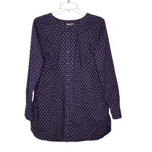 Duluth Trading Damen Marine Ananas Druck Langarm Tunika Top Taschen Medium  - Bild 1 von 5