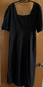 Vestido midi manga corta abullonada para mujer - Un nuevo día negro ajustado XXL - Imagen 1 de 8