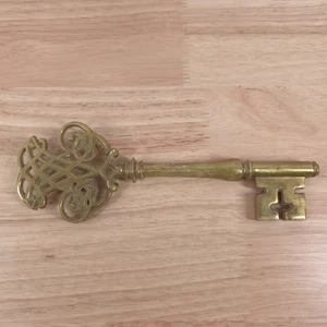 Vintage VMC Virginia Metalcrafters Messing Thomas Jefferson Chiffre Skelett Schlüssel 7-3/4 Zoll - Bild 1 von 5