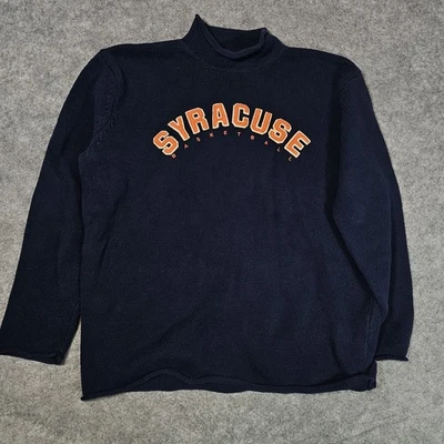 VTG Syracuse University Basketball Sweater Adult L Blue Embroidered Loose - Image 1 of 4