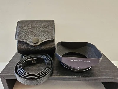 Asahi Pentax Takumar 1:3.5 28mm Clamp-On Lens Hood w/Case F3.5 Vintage - Image 1 of 4