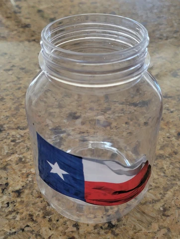 2023 Texas Rangers Lone Star Flag Souvenir Beverage Mason Jar SGA MLB Globe Life Cover