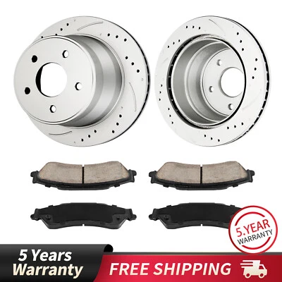 Rear Drilled Disc Rotors & Brake Pads for Chevrolet S10 Blazer GMC Sonoma Jimmy - Image 1 of 4