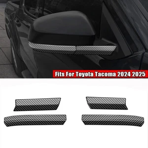 Carbon Fiber Rearview Mirror Trim Strip Cover Trim Fit For Toyota Tacoma 2024-25 - Picture 1 of 7