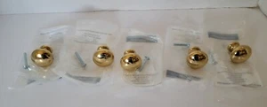 (Lot of 5) Style Selections/Gate House Polished Brass Round Cabinet Knob 1.25" - Picture 1 of 5