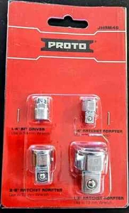 PROTO 4 Pc. Ratcheting Wrench Adapter Set - JHAM4S - NEW - Picture 1 of 3