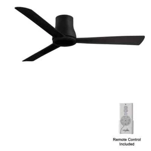 Minka Aire Simple Flush Hugger 52" Coal Black Outdoor Ceiling Fan with Remote - Picture 1 of 5