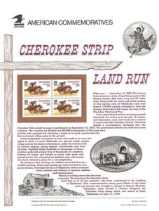 Panel de estampillas conmemorativas #414 29c Cherokee Strip #2754 USPS - Imagen 1 de 1