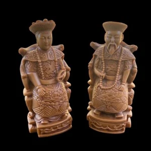 VINTAGE PAAR CHINESISCHE KAISER UND KAISERIN SAMMLERSTÜCKE KUNSTHARZ DEKOR STATUEN - Bild 1 von 8