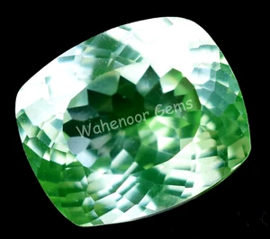 11.90 Ct Natural Green Peridot Cushion Shape VVS Pak Gemstone AGL Certified - Picture 1 of 8