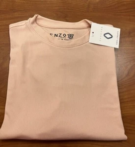 NEW Enzo Liberti Men's Light Weight CrewNeck Short Sleeve = BLUSH :  M-3XL - Picture 1 of 4