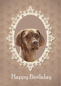 HUNGARIAN VIZSLA DOG BIRTHDAY GREETINGS NOTE CARD - Picture 1 of 1