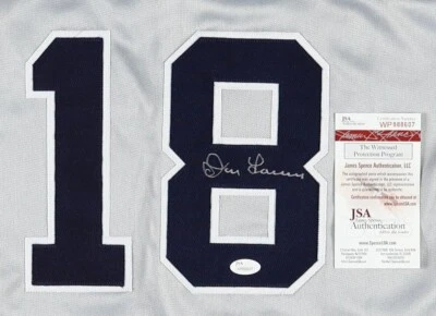 DON LARSEN HAND SIGNED NEW YORK YANKEES JERSEY.  JSA COA. (D. 2020) R.I.P. - Image 1 of 3