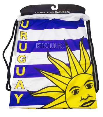 Mochila trasera con cordón de poliéster bandera de Uruguay Foto 1 de 4