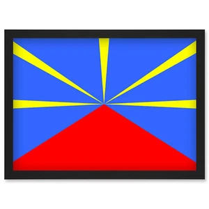 Réunion Nationalflagge Weltflaggen Land Poster gerahmt Kunst Bild Druck A4 - Bild 1 von 31