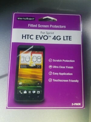 NUEVO Paquete de 3 protectores de pantalla equipados WriteRight CRC92950 para HTC EVO 4G LTE Foto 1 de 2