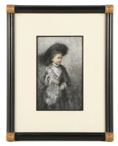 Portrait of a Girl with her Doll William St. John Harper Oil Pastel Gouache - Picture 1 of 7