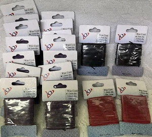 18pks Wax Cord 1.2mm dia 10m long each Purple Red Black - Picture 1 of 5