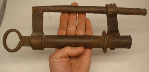 Antique Vintage Padlock with Key, Hand Made Lock & Key from Tunisia Cover