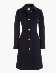 J.Crew Womens Petite $298 Wool Blend Lady Coat Black Size P0 AT468 - Picture 1 of 7